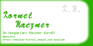 kornel maczner business card